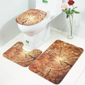 Honana Bx 3 Kom Creative Wood Pattern Neklizajući Tepih Kupaonska Prostirka Za Kupaonicu Poklopac Za Wc Školjku Wc