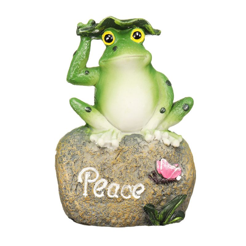 1pc Peace Hope Enjoy Frogs Fairy Garden Statue Umjetničke Figurice Ornament Za Vanjsku Terasu