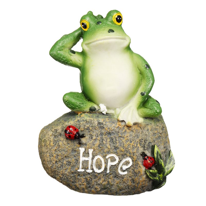 1pc Peace Hope Enjoy Frogs Fairy Garden Statue Umjetničke Figurice Ornament Za Vanjsku Terasu