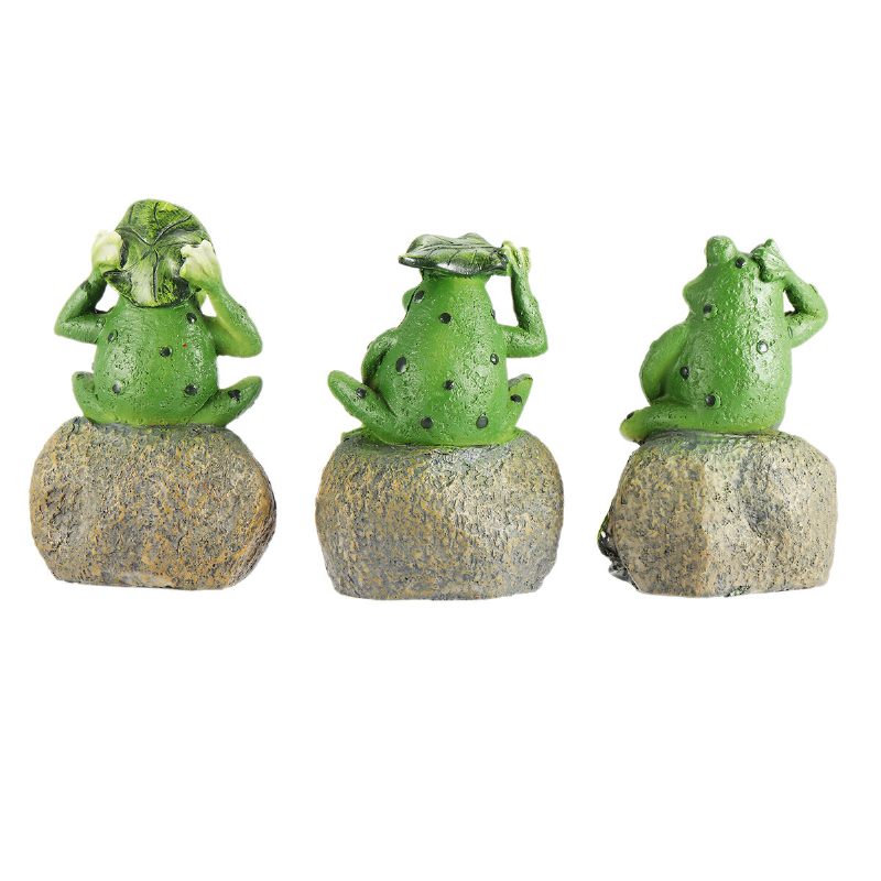 1pc Peace Hope Enjoy Frogs Fairy Garden Statue Umjetničke Figurice Ornament Za Vanjsku Terasu