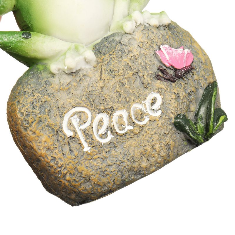 1pc Peace Hope Enjoy Frogs Fairy Garden Statue Umjetničke Figurice Ornament Za Vanjsku Terasu