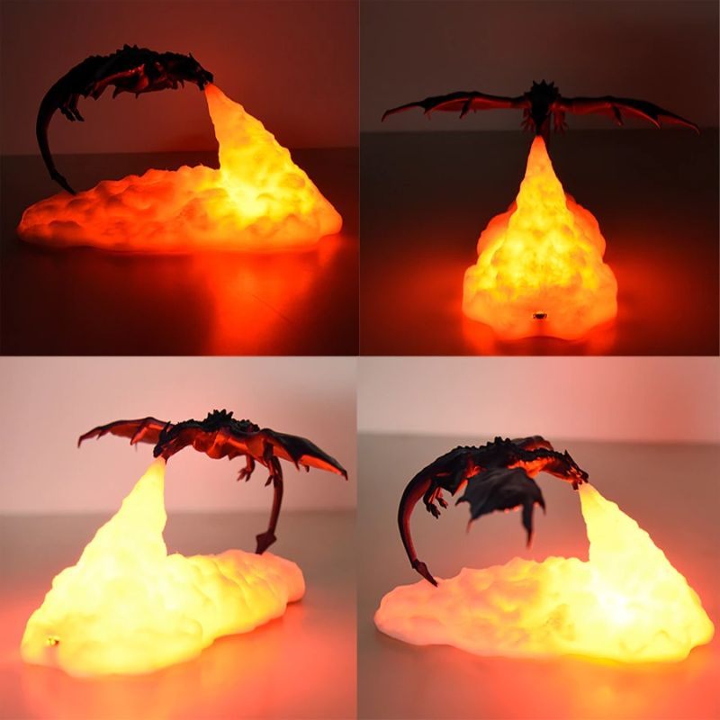 3d Dragon Lamp Led Noćno Svjetlo Za Spavaću Sobu