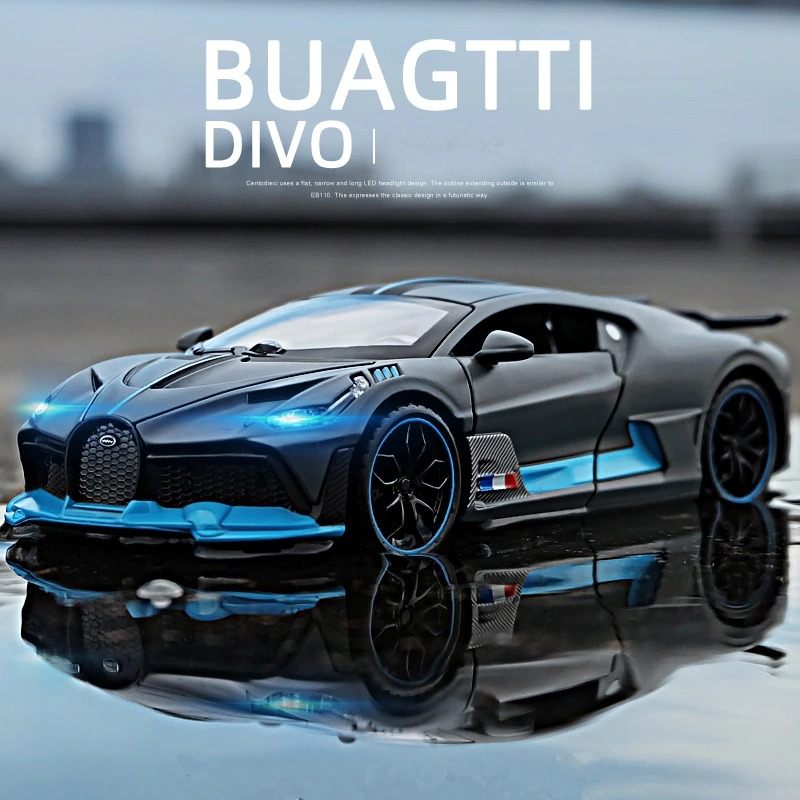 Aluminijski Sportski Automobil Bugatti Divo Otvorena Vrata Zvučna Svjetla