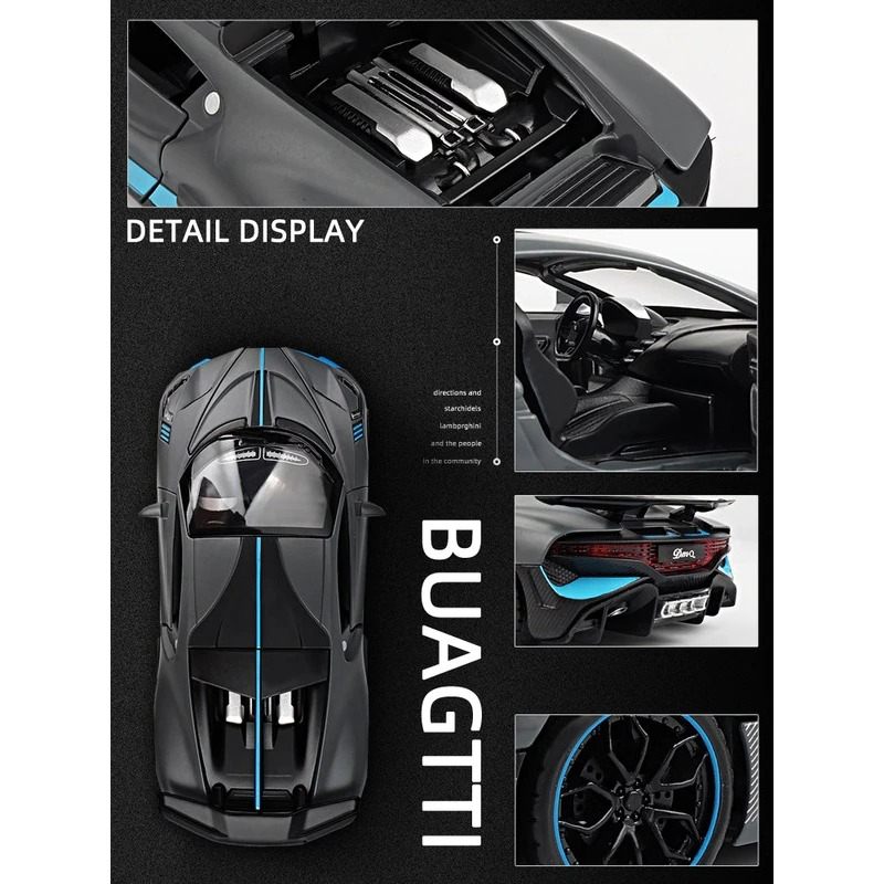 Aluminijski Sportski Automobil Bugatti Divo Otvorena Vrata Zvučna Svjetla
