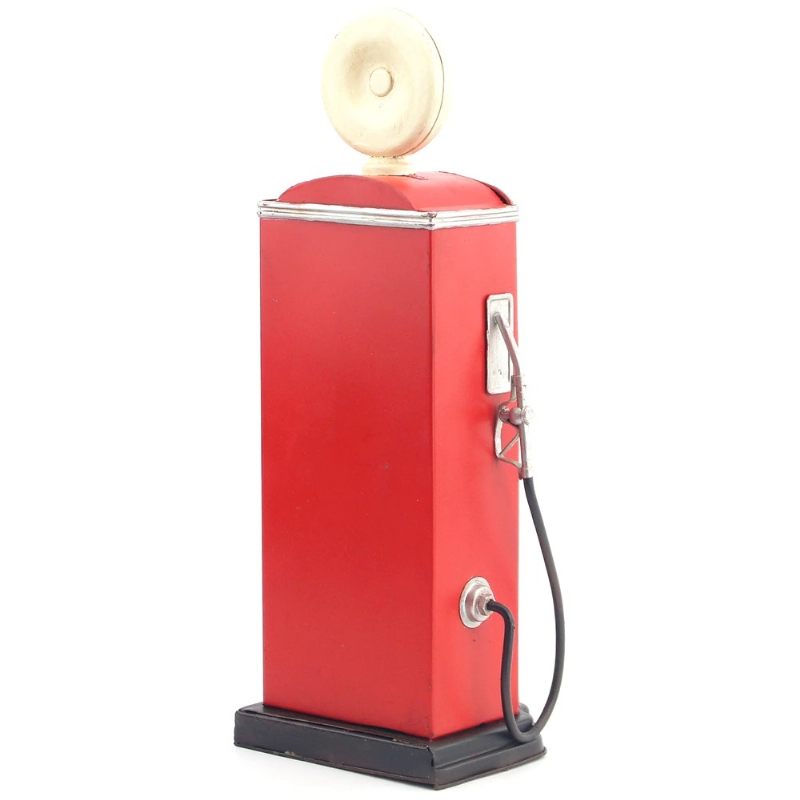Benzinska Postaja – Pumpa Vintageretro Minijatura Za Uređenje Doma – Crvena