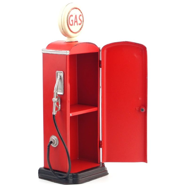 Benzinska Postaja – Pumpa Vintageretro Minijatura Za Uređenje Doma – Crvena
