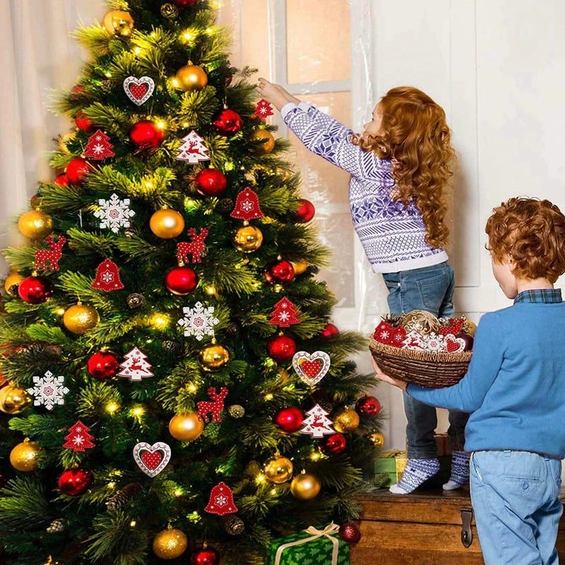 Božićni Drveni Viseći Ukrasi Za Drvce 10 Komada