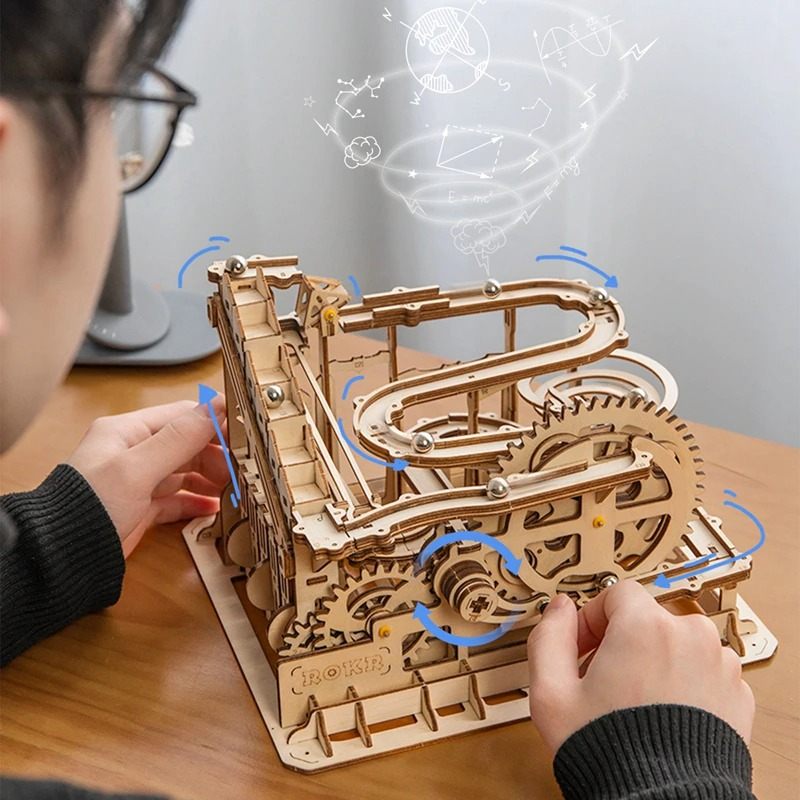 Drvene Slagalice 4 Vrste Set Mehaničkih Modela Marble Run