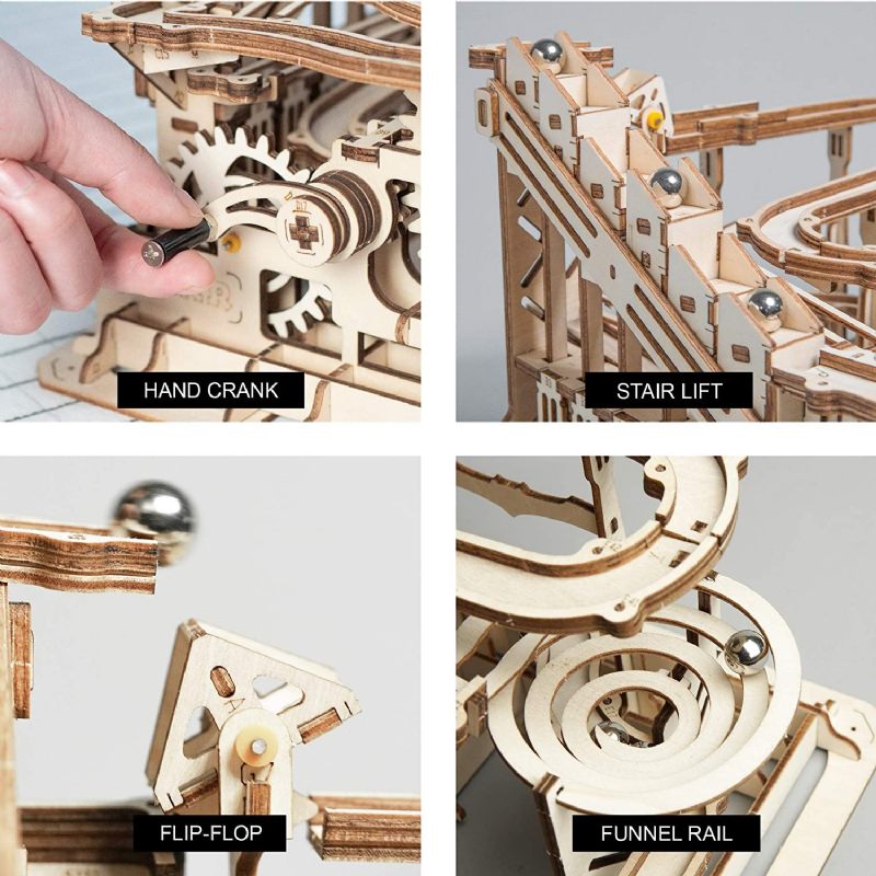 Drvene Slagalice 4 Vrste Set Mehaničkih Modela Marble Run