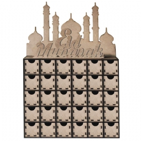 Drveni Mdf Eid Mubarak Ramadan Adventski Kalendar Kućna Ladica S Natpisom Ukrasi Za Dom