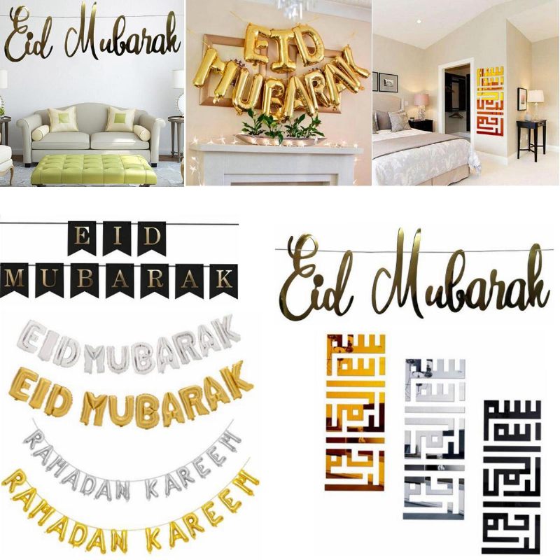 Eid Mubarak Ramadan Kareem Islam Flant Banting Home Party Banner Decorations