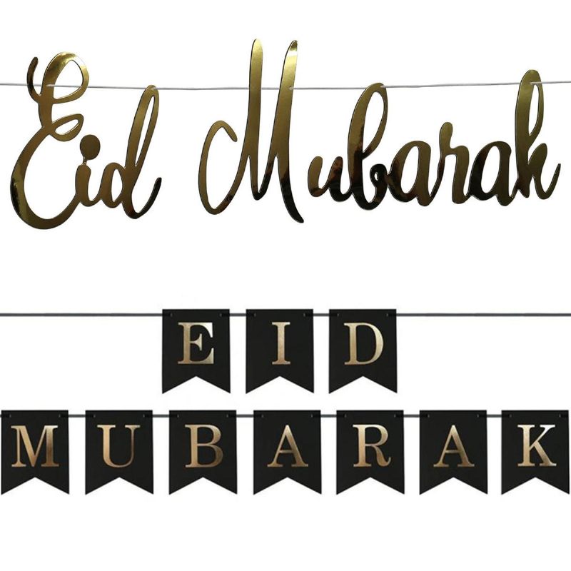 Eid Mubarak Ramadan Kareem Islam Flant Banting Home Party Banner Decorations