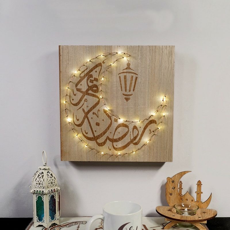 Islamska Ramazanska Svjetiljka Četvrtasta Delikatna Led Viseća Dekoracija Za Privjesak