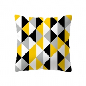 Jastučnica Sa Žutim Prugastim Geometrijskim Printom