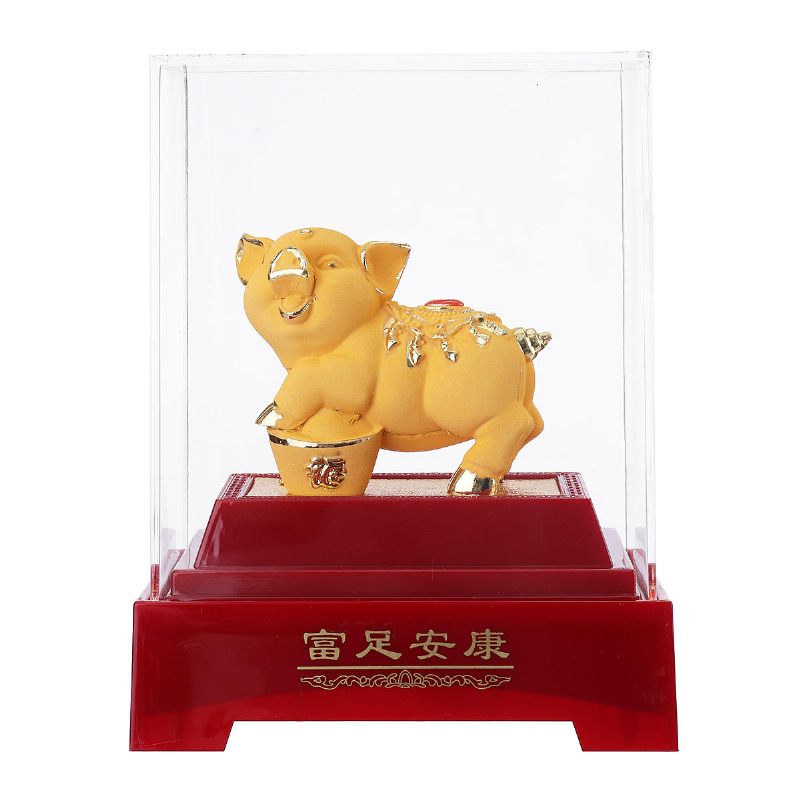 Kineski Horoskop 2023. Zlatna Svinja Novac Bogatstvo Statua Uredski Ukrasi Za Dom Poklon