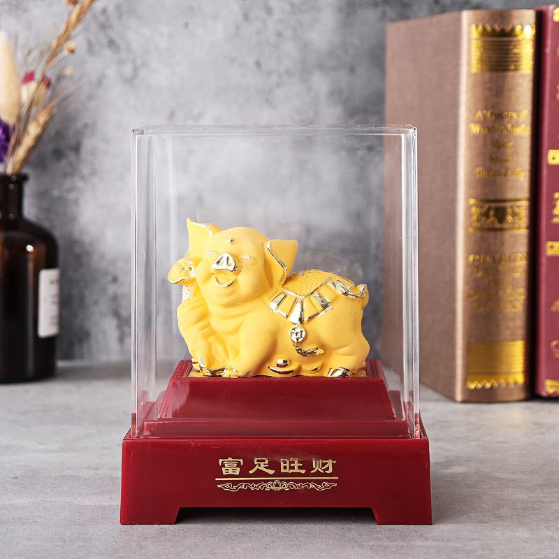 Kineski Horoskop 2023. Zlatna Svinja Novac Bogatstvo Statua Uredski Ukrasi Za Dom Poklon