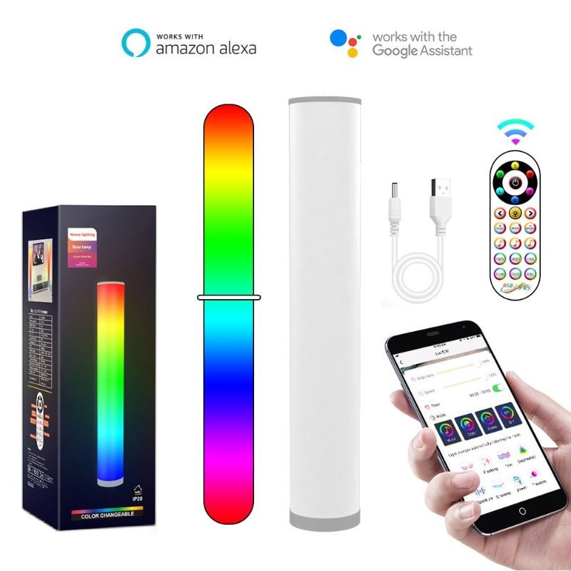 Moderna Led Cilindarska Stojeća Podna Lampa Uz Krevet Rgb16 Boja App Daljinski Usb