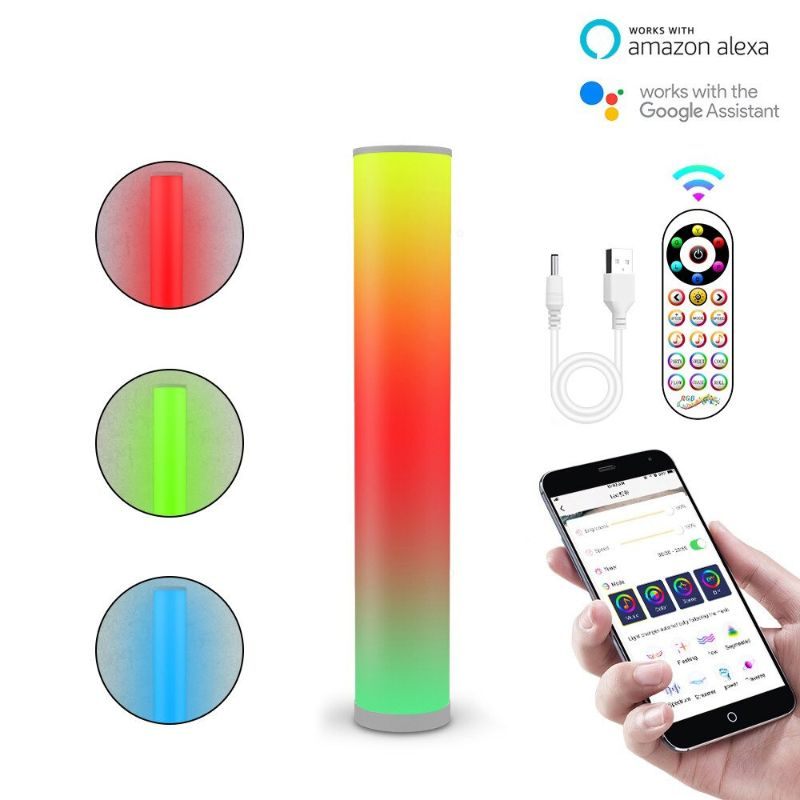 Moderna Led Cilindarska Stojeća Podna Lampa Uz Krevet Rgb16 Boja App Daljinski Usb