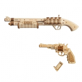 Puzzle Gumica Gun Model Igračka Bullet 3d Drveni