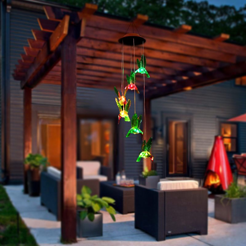 Wind Chime Solarni Hummingbird Chimes Vanjsko/unutarnje Svjetlo Koje Mijenja Boju Led Solarno Poklon Za Mame I Bake Za Uređenje Dvorišta