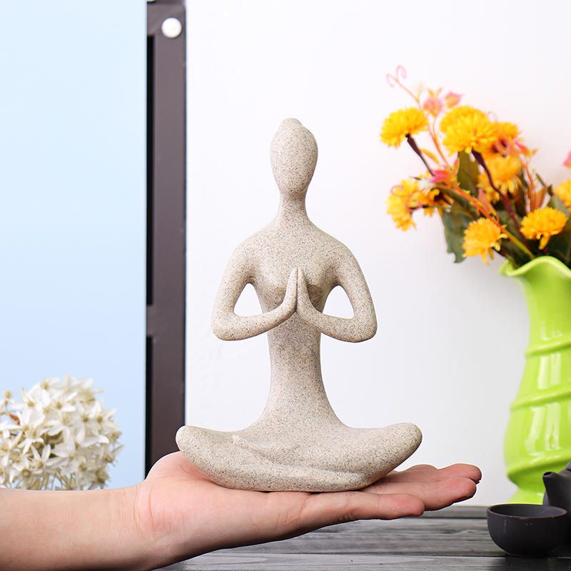 Yoga Lady Ornament Figurice Kućni Unutarnji Vanjski Vrtni Ukrasi Budistički Kip Kreativni Dar