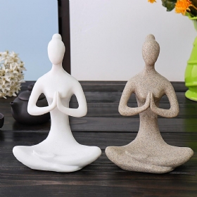 Yoga Lady Ornament Figurice Kućni Unutarnji Vanjski Vrtni Ukrasi Budistički Kip Kreativni Dar