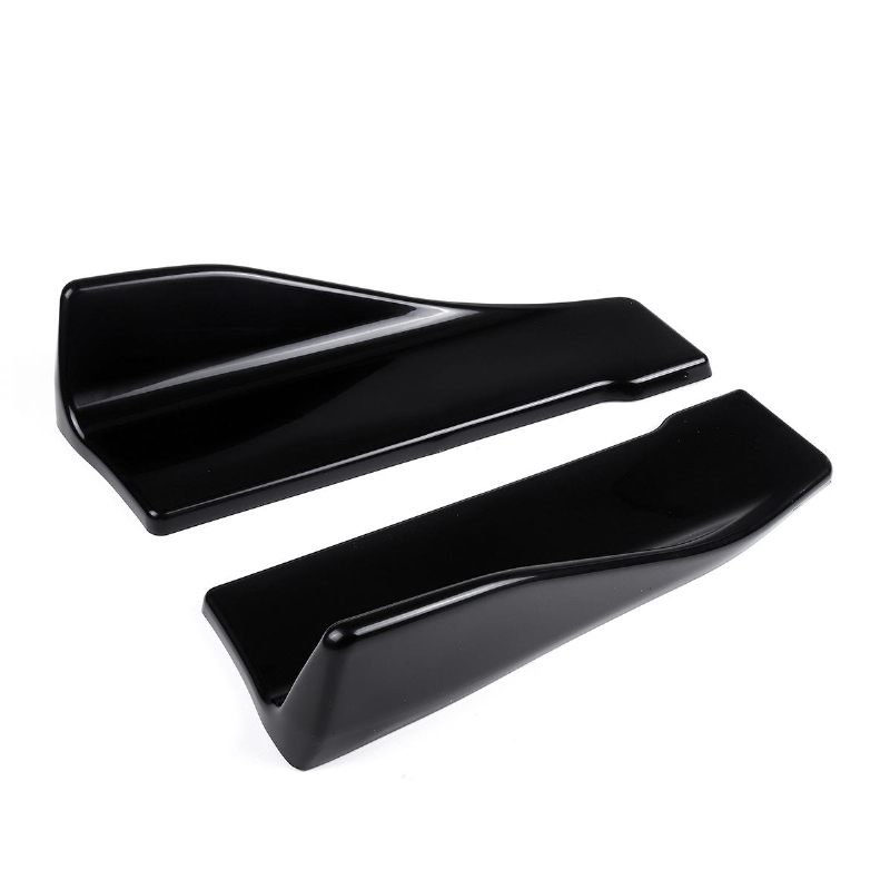 2pcs 35cm Crne Univerzalne Bočne Suknje Automobila Stražnji Branik Winglet Pregače S Razdjelnikom Za Usne