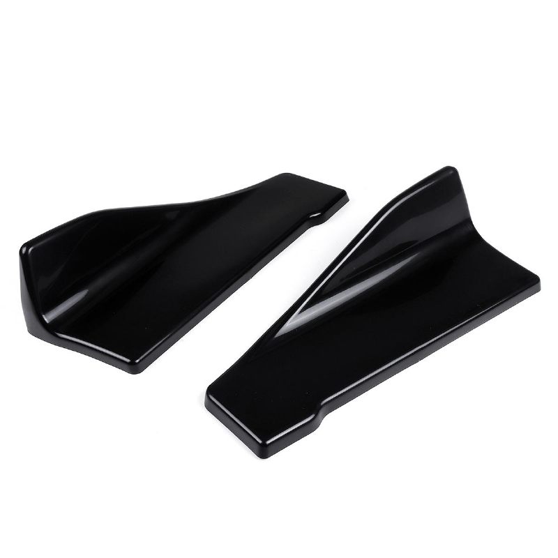 2pcs 35cm Crne Univerzalne Bočne Suknje Automobila Stražnji Branik Winglet Pregače S Razdjelnikom Za Usne