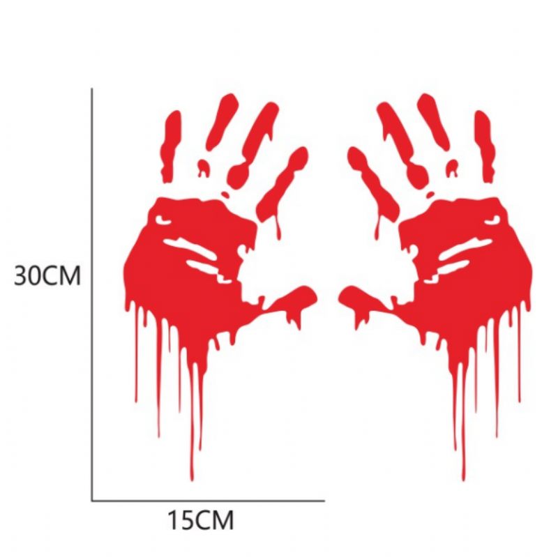 2pcs Krvave Naljepnice Iz Ruku Koje Kapaju Za Branik Automobila Smiješne Teme Za Noć Vještica Kreativne Ukrasne Krvare