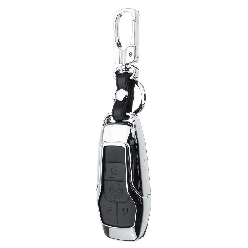 Alloy Smart Remote Key Shell Pu Kožna Torbica Za Ford Lincoln 4/5 Gumb