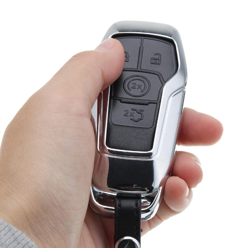 Alloy Smart Remote Key Shell Pu Kožna Torbica Za Ford Lincoln 4/5 Gumb