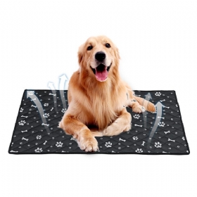 Fiber Pet Dog Cat Soft Summer Cooling Mat Bed Chilly Pad Cushion Black S/m/l/xl