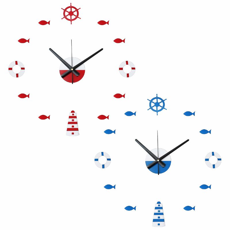 Akrilni Mediteranski Stil Diy Zidni Sat Plutača Malo Riblje Zvono Diy Mute Sat