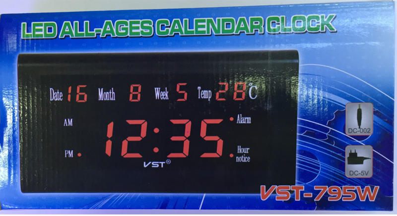 Vst St-5 12/24-satni Stolni Sat Lcd Zaslon S Velikim Brojevima Temperatura Datum Tjedan Mjesec Sat