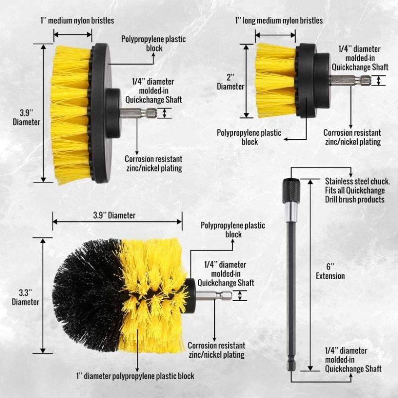 Komplet Za Čišćenje Nastavka Četke Za Bušilicu Power Scrubber - 6 Kom