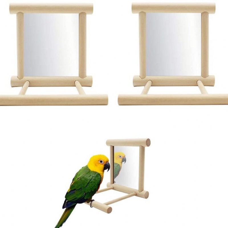 Parrot Bird Mirror Stalak Igračka Smuđ