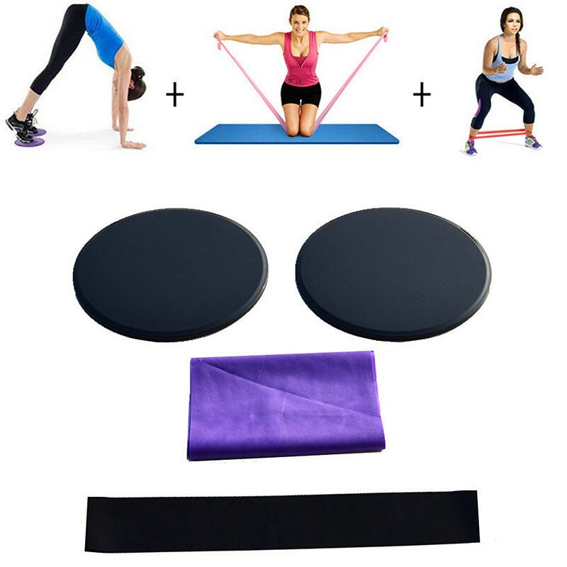 3pcs/set Yoga Klizna Ploča Set Otpornih Elastičnih Traka Kompleti Za Jogu Za Vježbanje Mišića Kuka