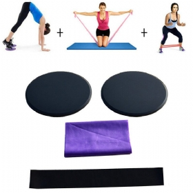 3pcs/set Yoga Klizna Ploča Set Otpornih Elastičnih Traka Kompleti Za Jogu Za Vježbanje Mišića Kuka