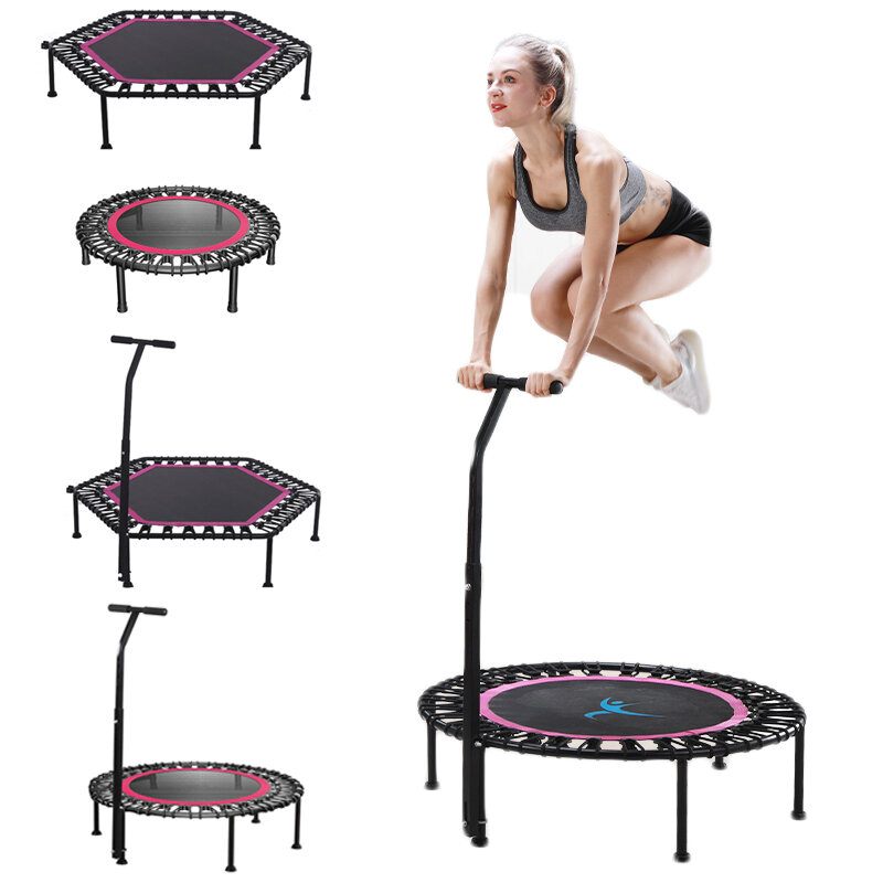 40"/50" Fitness Tihi Mini Trampolin S Podesivom Ručkom Odrasli Djeca Bungee Rebounder Skokovi Za Vježbanje U Teretani