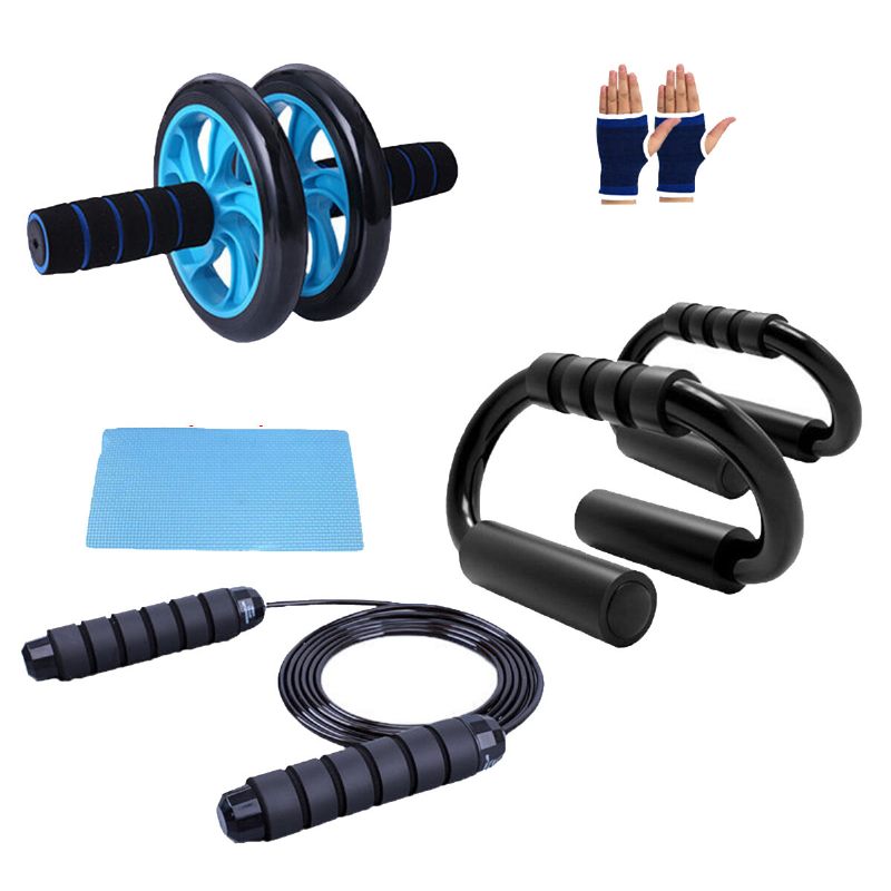 Home Fitness Set Za Vježbanje Snage Kotač Za Trbušne Mišiće Push Up Stand Rukavice Hvataljka Za Ruke Uže Za Skakanje