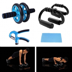 Home Fitness Set Za Vježbanje Snage Kotač Za Trbušne Mišiće Push Up Stand Rukavice Hvataljka Za Ruke Uže Za Skakanje