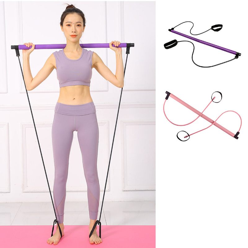 Yoga Pilates Bar Fitness Expand Exercise Stick Gym Sport Resistance Bands