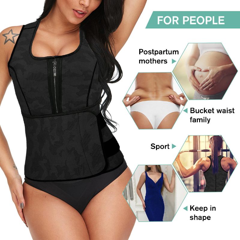 Žensko Odijelo Za Saunu Znojenje Body Shaper Muški Prsluk Termo Neoprenska Trenerka Za Mršavljenje Struka Crna