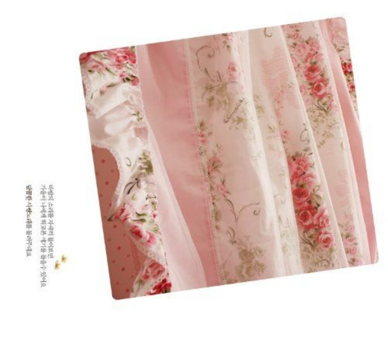 Korejski Stil Rustikalna Vintage Zavjesa Od Ružičaste Ruže Za Spavaću Sobu S Cvjetnim Prozorima (dvije Ploče)