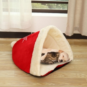 Božićni Šešir Pet Gnijezdo Krevet Mekana Topla Pećinska Kuća Vreća Za Spavanje Za Kućnog Ljubimca Mačku Psa