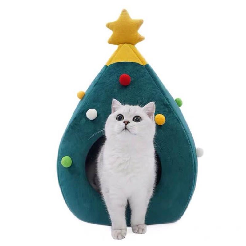 Christmas Tree Cat Litter Kennel Winter Warm Pet Nest Cat House Pet Supplies Pet Bed