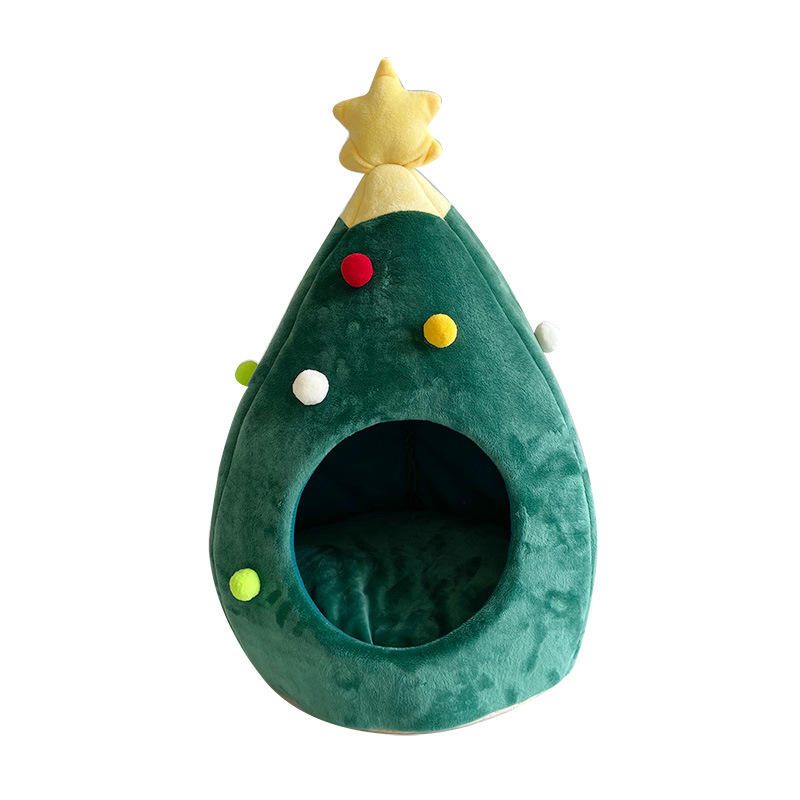 Christmas Tree Cat Litter Kennel Winter Warm Pet Nest Cat House Pet Supplies Pet Bed