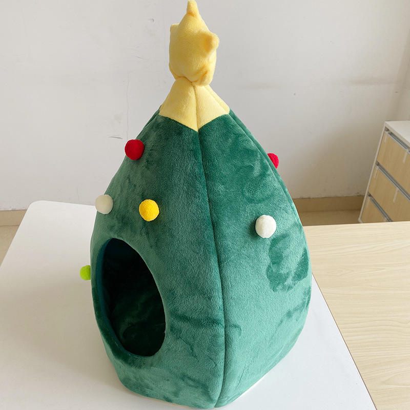 Christmas Tree Cat Litter Kennel Winter Warm Pet Nest Cat House Pet Supplies Pet Bed