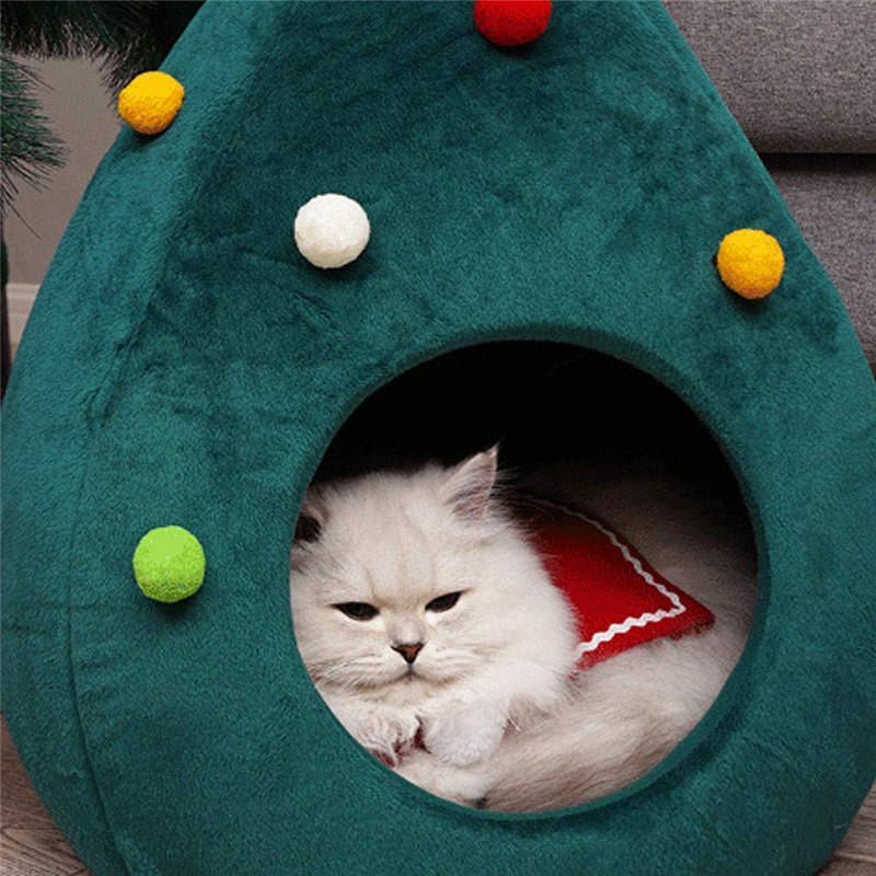 Christmas Tree Cat Litter Kennel Winter Warm Pet Nest Cat House Pet Supplies Pet Bed