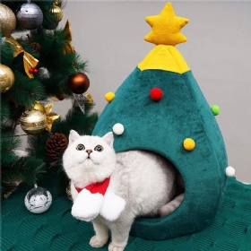 Christmas Tree Cat Litter Kennel Winter Warm Pet Nest Cat House Pet Supplies Pet Bed
